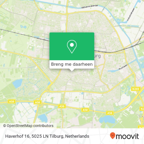 Haverhof 16, 5025 LN Tilburg kaart