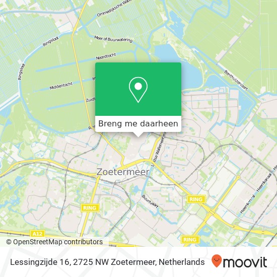 Lessingzijde 16, 2725 NW Zoetermeer kaart