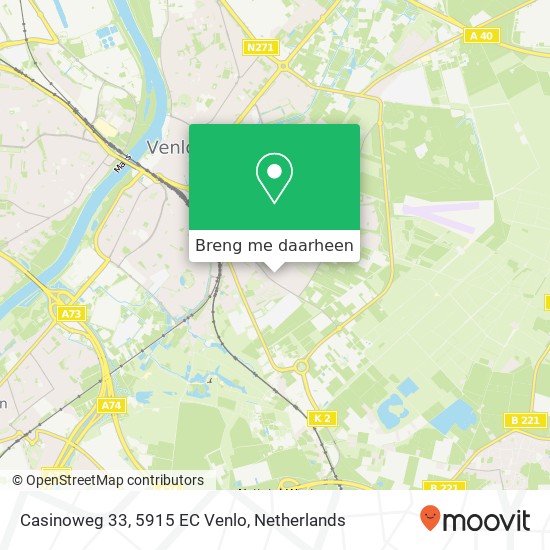Casinoweg 33, 5915 EC Venlo kaart