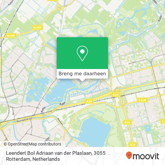 Leendert Bol Adriaan van der Plaslaan, 3055 Rotterdam kaart