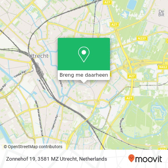 Zonnehof 19, 3581 MZ Utrecht kaart