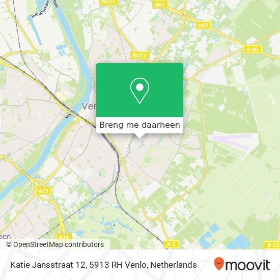 Katie Jansstraat 12, 5913 RH Venlo kaart