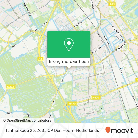 Tanthofkade 26, 2635 CP Den Hoorn kaart