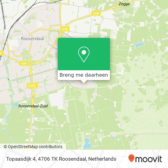 Topaasdijk 4, 4706 TK Roosendaal kaart