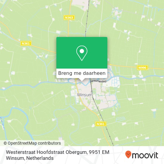 Westerstraat Hoofdstraat Obergum, 9951 EM Winsum kaart