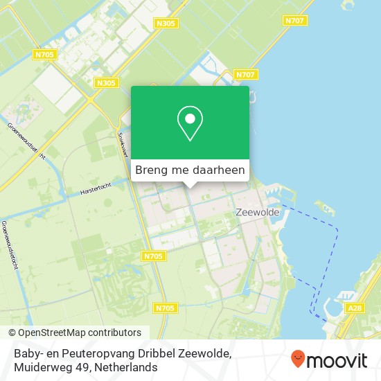 Baby- en Peuteropvang Dribbel Zeewolde, Muiderweg 49 kaart