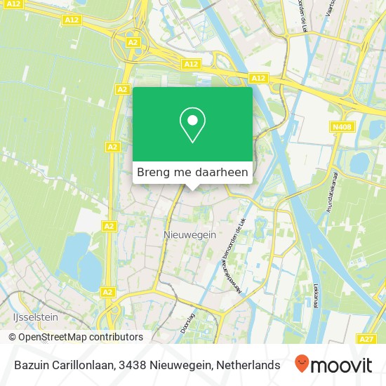 Bazuin Carillonlaan, 3438 Nieuwegein kaart