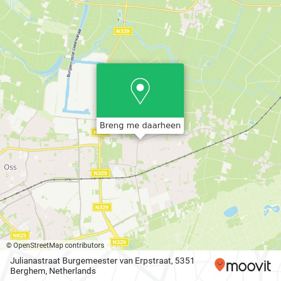 Julianastraat Burgemeester van Erpstraat, 5351 Berghem kaart