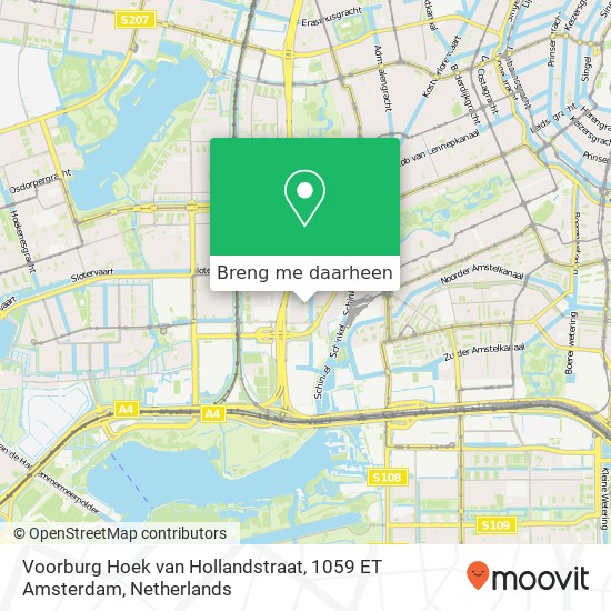 Voorburg Hoek van Hollandstraat, 1059 ET Amsterdam kaart