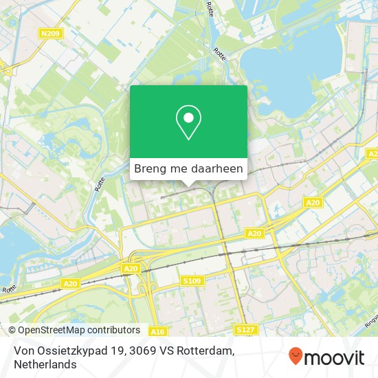 Von Ossietzkypad 19, 3069 VS Rotterdam kaart