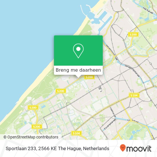 Sportlaan 233, 2566 KE The Hague kaart