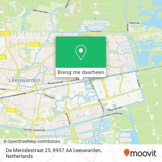 De Merodestraat 25, 8937 AA Leeuwarden kaart