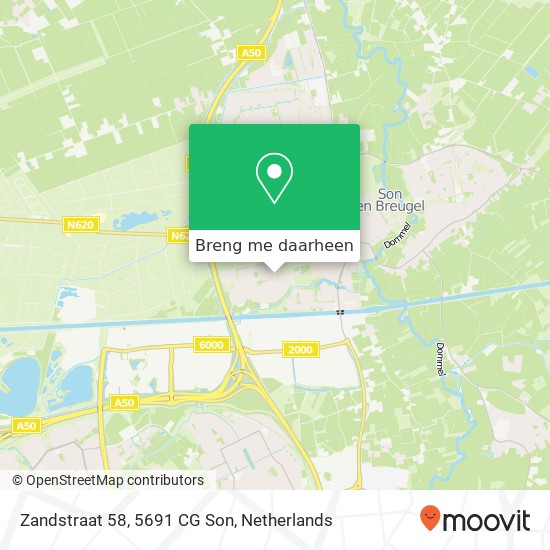 Zandstraat 58, 5691 CG Son kaart