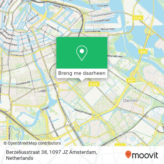 Berzeliusstraat 38, 1097 JZ Ámsterdam kaart