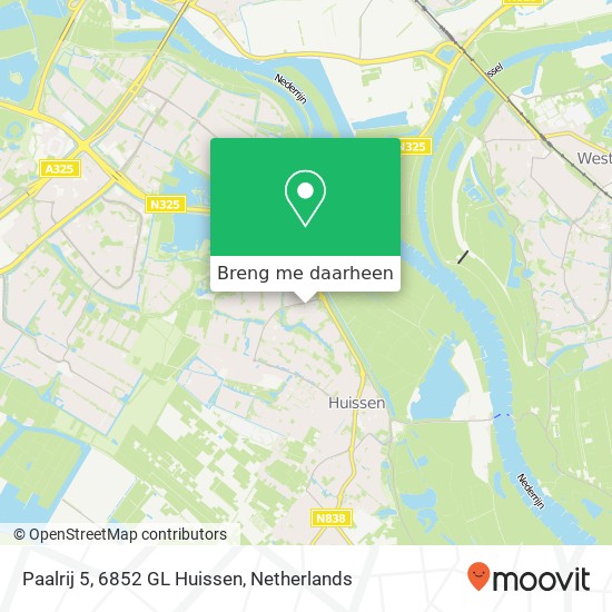 Paalrij 5, 6852 GL Huissen kaart