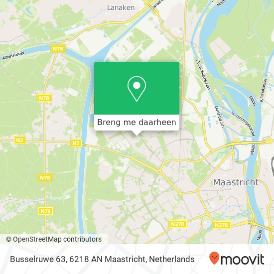 Busselruwe 63, 6218 AN Maastricht kaart