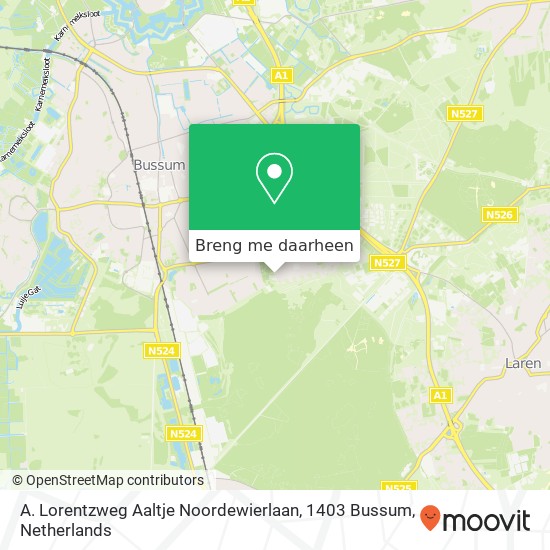 A. Lorentzweg Aaltje Noordewierlaan, 1403 Bussum kaart