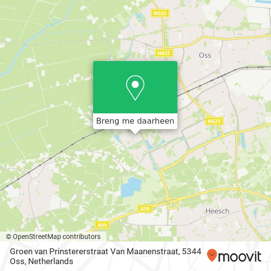 Groen van Prinstererstraat Van Maanenstraat, 5344 Oss kaart