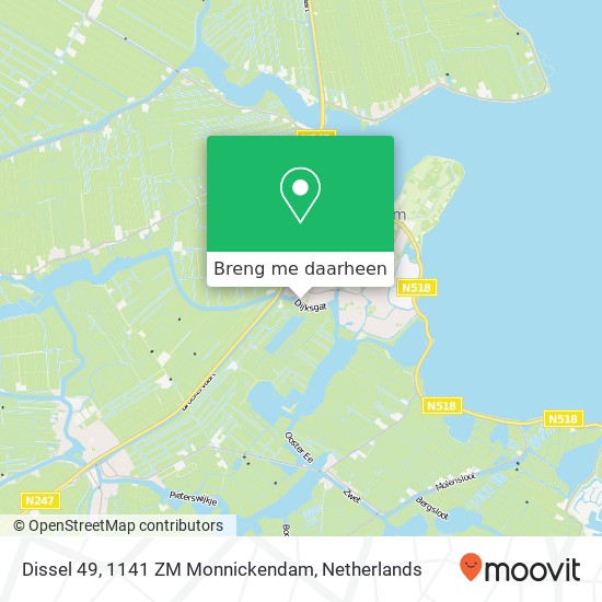 Dissel 49, 1141 ZM Monnickendam kaart