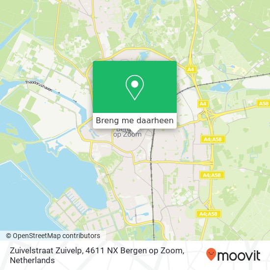 Zuivelstraat Zuivelp, 4611 NX Bergen op Zoom kaart