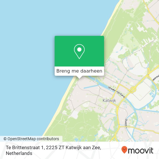 Te Brittenstraat 1, 2225 ZT Katwijk aan Zee kaart