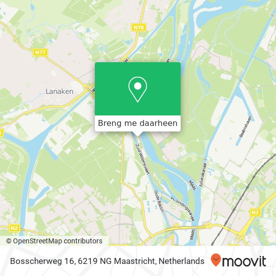 Bosscherweg 16, 6219 NG Maastricht kaart