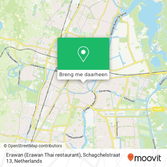 Erawan (Erawan Thai restaurant), Schagchelstraat 13 kaart