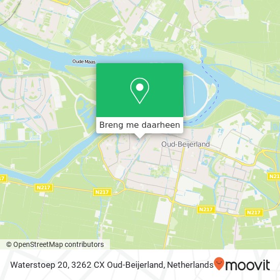 Waterstoep 20, 3262 CX Oud-Beijerland kaart