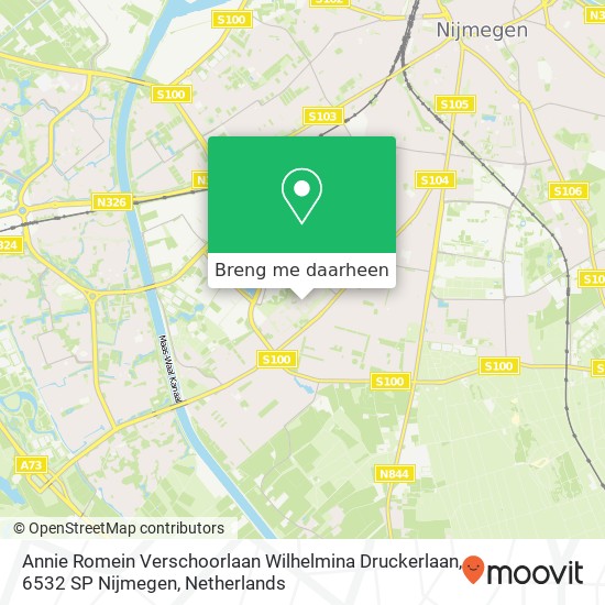 Annie Romein Verschoorlaan Wilhelmina Druckerlaan, 6532 SP Nijmegen kaart