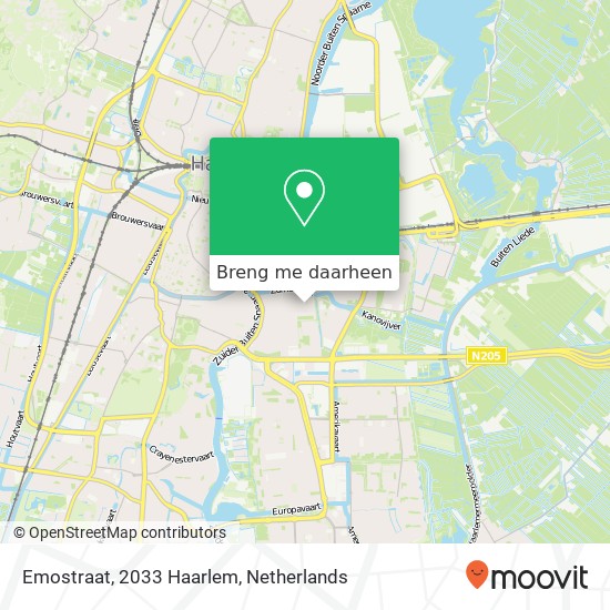 Emostraat, 2033 Haarlem kaart