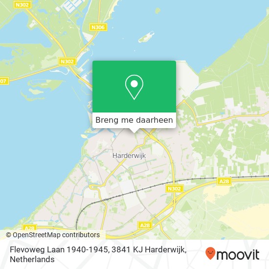Flevoweg Laan 1940-1945, 3841 KJ Harderwijk kaart