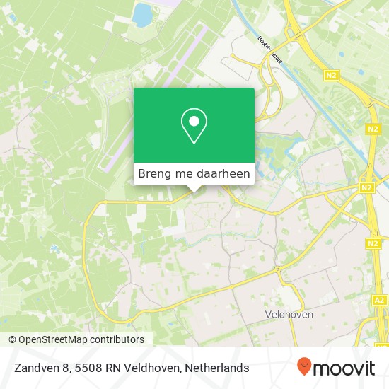 Zandven 8, 5508 RN Veldhoven kaart