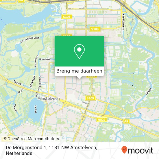 De Morgenstond 1, 1181 NW Amstelveen kaart