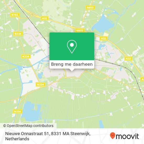 Nieuwe Onnastraat 51, 8331 MA Steenwijk kaart