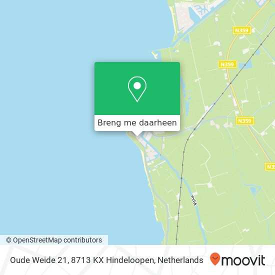 Oude Weide 21, 8713 KX Hindeloopen kaart