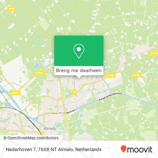 Nederhoven 7, 7608 NT Almelo kaart