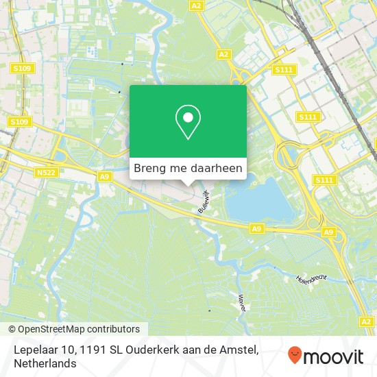 Lepelaar 10, 1191 SL Ouderkerk aan de Amstel kaart