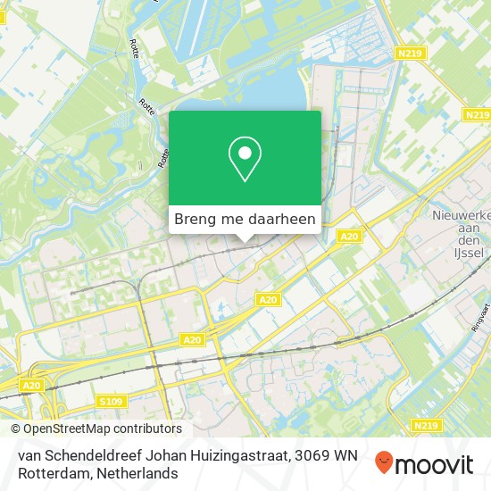 van Schendeldreef Johan Huizingastraat, 3069 WN Rotterdam kaart