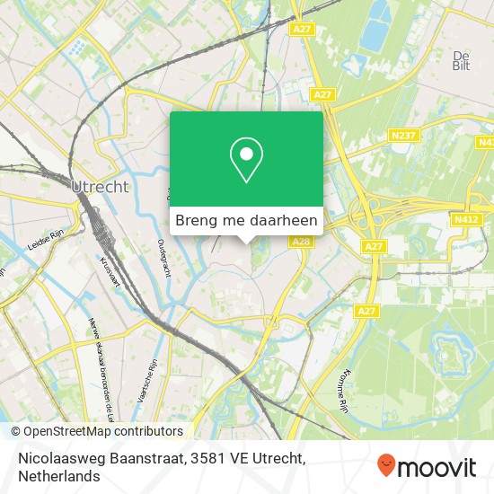 Nicolaasweg Baanstraat, 3581 VE Utrecht kaart