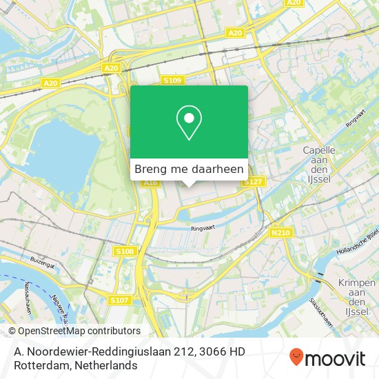 A. Noordewier-Reddingiuslaan 212, 3066 HD Rotterdam kaart