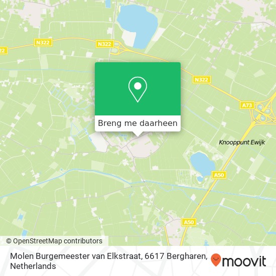 Molen Burgemeester van Elkstraat, 6617 Bergharen kaart