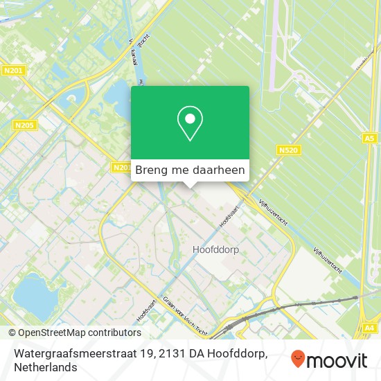 Watergraafsmeerstraat 19, 2131 DA Hoofddorp kaart