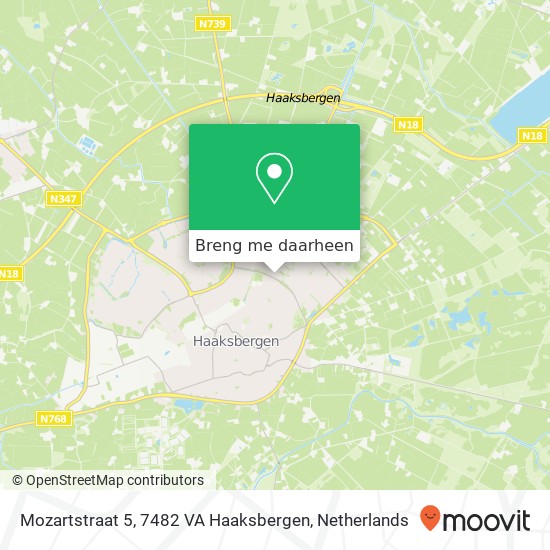 Mozartstraat 5, 7482 VA Haaksbergen kaart