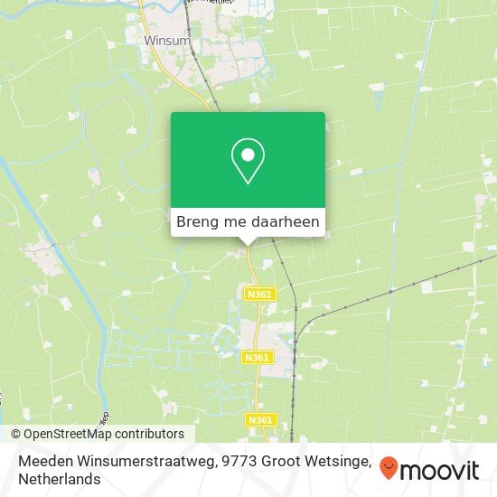 Meeden Winsumerstraatweg, 9773 Groot Wetsinge kaart