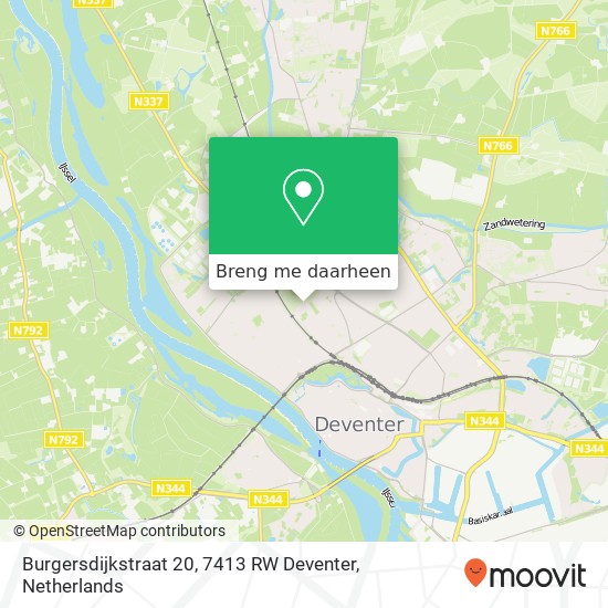 Burgersdijkstraat 20, 7413 RW Deventer kaart