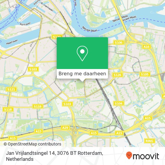 Jan Vrijlandtsingel 14, 3076 BT Rotterdam kaart