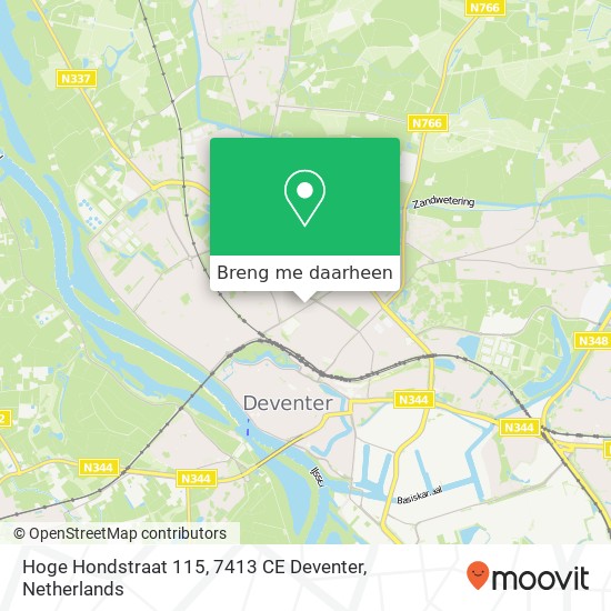 Hoge Hondstraat 115, 7413 CE Deventer kaart