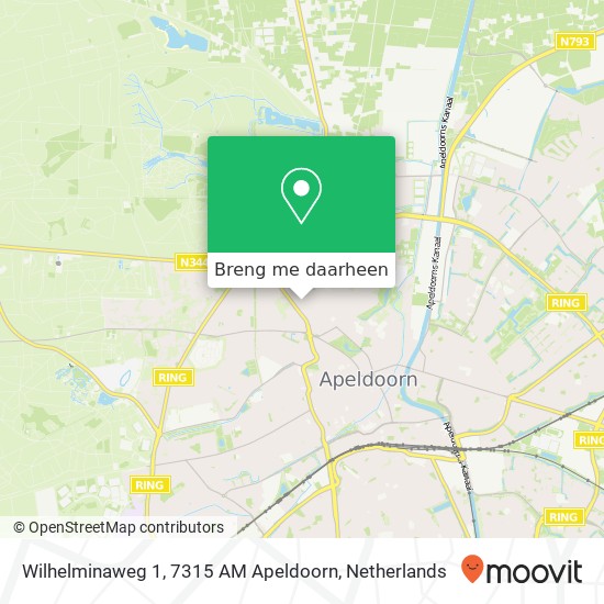 Wilhelminaweg 1, 7315 AM Apeldoorn kaart