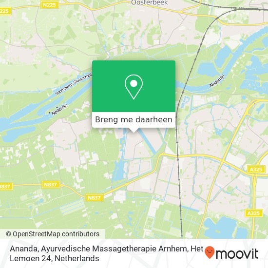 Ananda, Ayurvedische Massagetherapie Arnhem, Het Lemoen 24 kaart