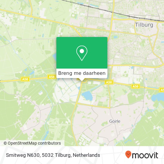 Smitweg N630, 5032 Tilburg kaart